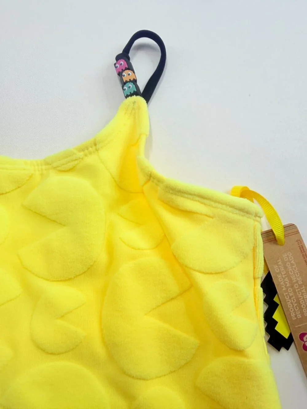 Justice Girls Pac-Man Terry One Piece Swimsuit Adjustable Straps Shelf Bra S & M